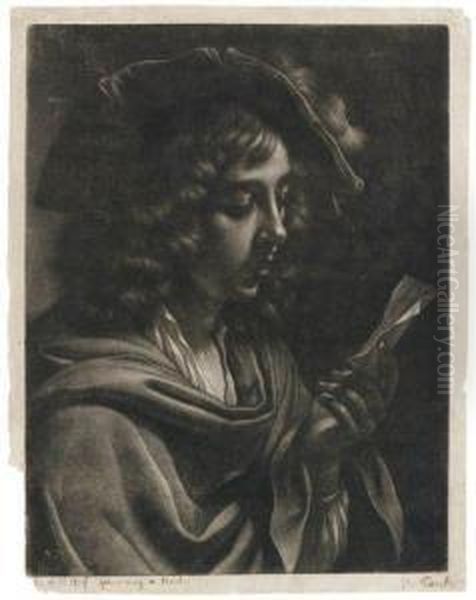 A Young Man Reading Oil Painting by Wallerand Vaillant