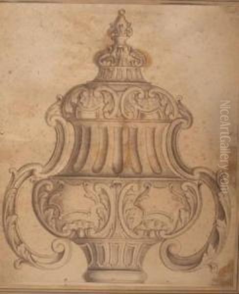 Design For A Vase Oil Painting by Giuseppe Valadier