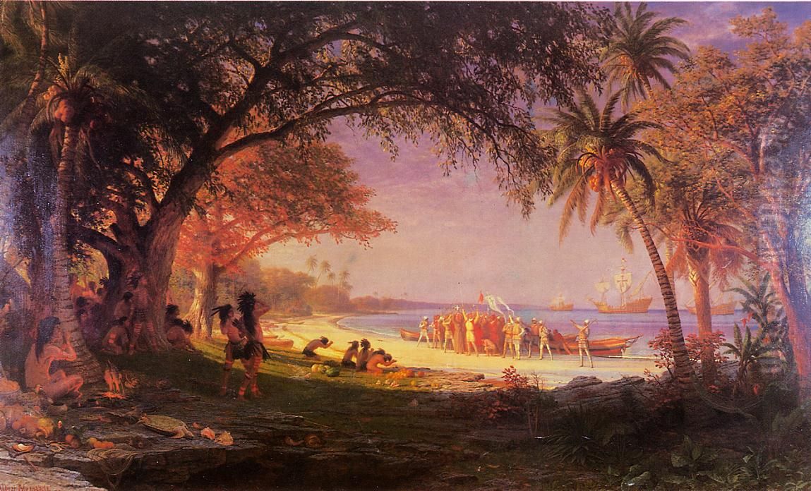 The Landing Of Columbus Oil Painting by Albert Bierstadt