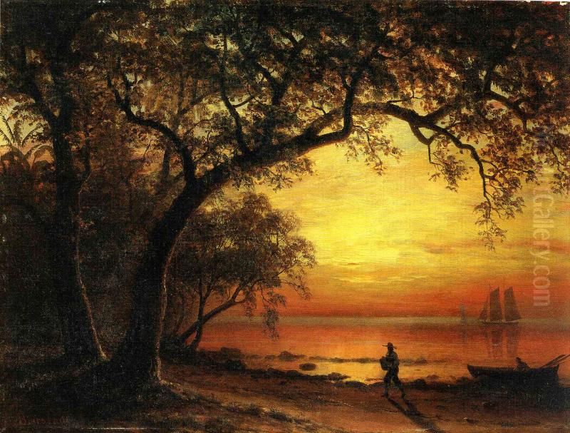 Island Of New Providence Oil Painting by Albert Bierstadt