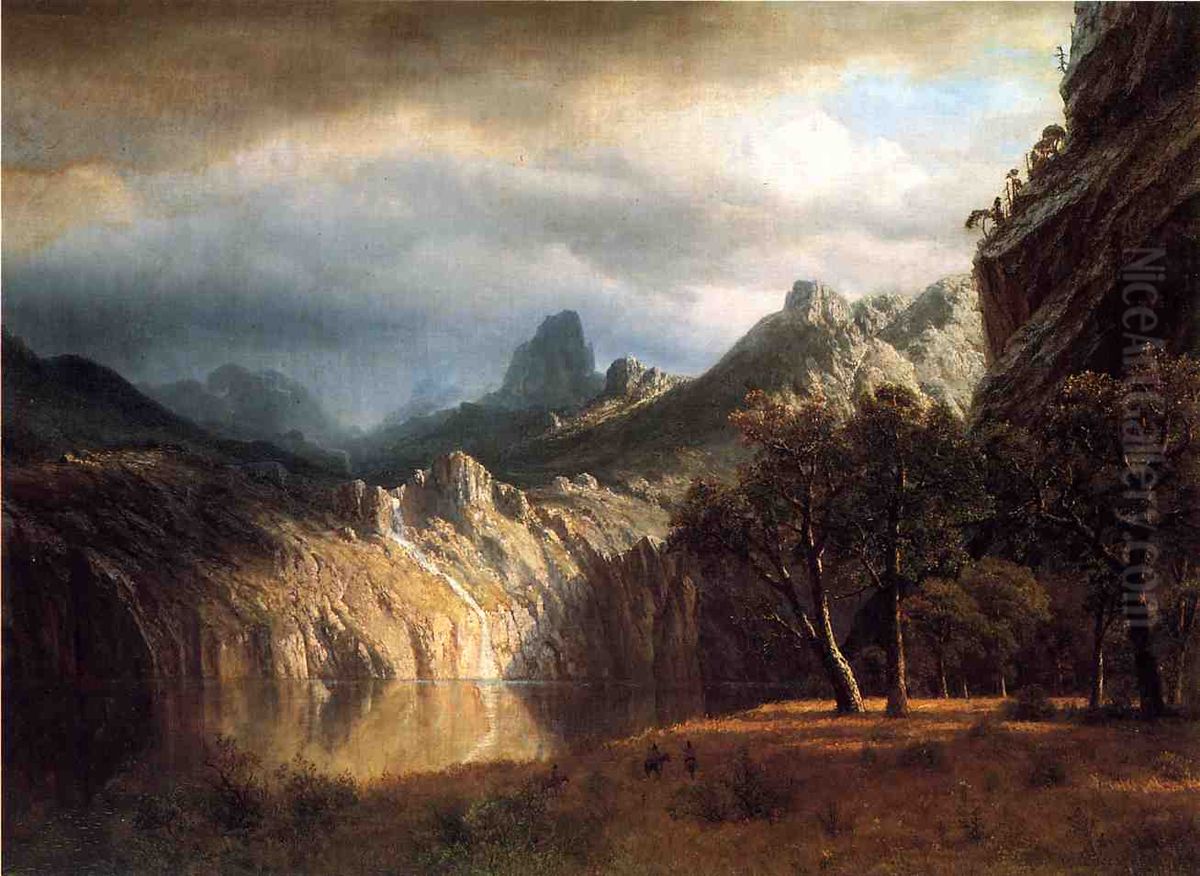In Western Mountains Oil Painting by Albert Bierstadt