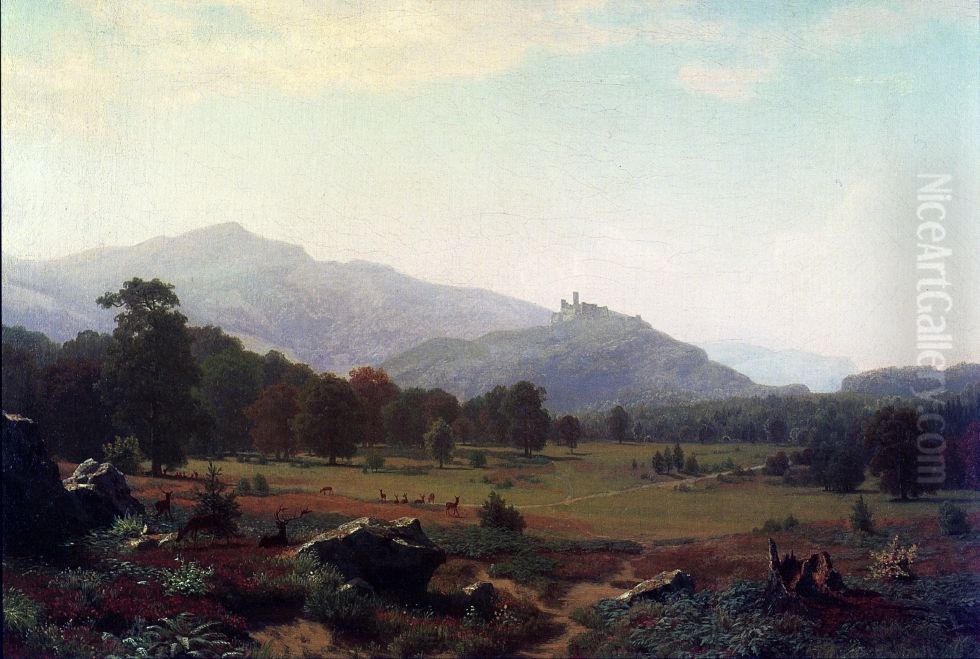 Autumn in the Conway Meadows Looking towards Mount Washington, New Hampshire Oil Painting by Albert Bierstadt