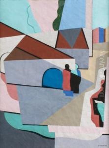 Passant Dans La Ville Oil Painting by Georges Valmier