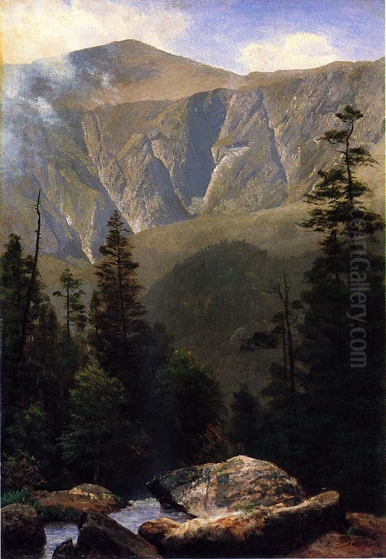 Mountainous Landscape Oil Painting by Albert Bierstadt