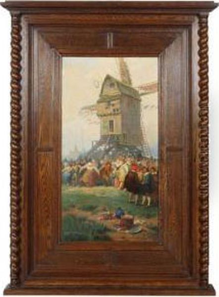 Village Feast Oil Painting by Florimond Van Acker