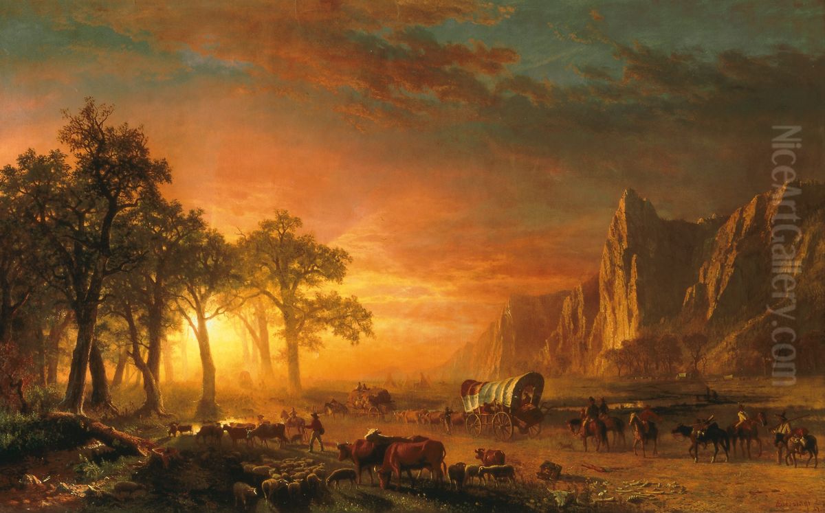 Emigrants Crossing the Plains Oil Painting by Albert Bierstadt
