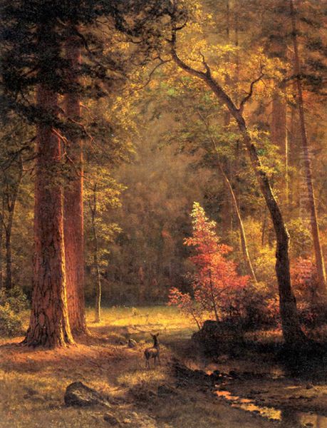 Dogwood Oil Painting by Albert Bierstadt