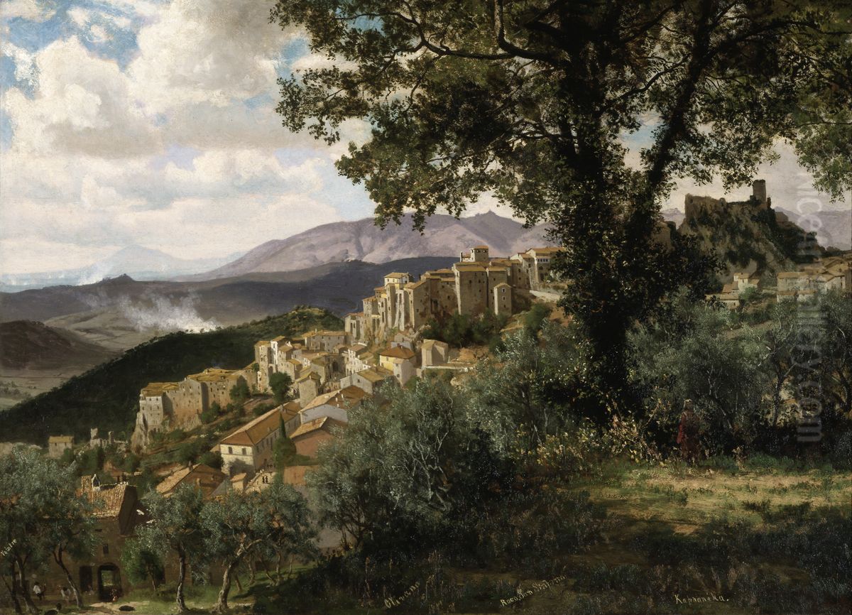 Olevano Oil Painting by Albert Bierstadt