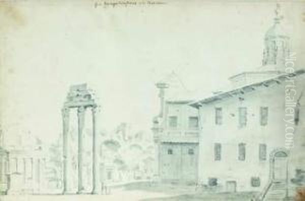 Vue Du Forum Au Pied Du Capitole Oil Painting by Willem Van Bemmel