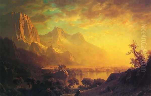 Wind River, Wyoming Oil Painting by Albert Bierstadt