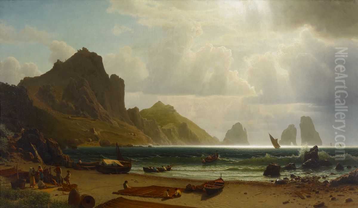The Marina Piccola, Capri Oil Painting by Albert Bierstadt