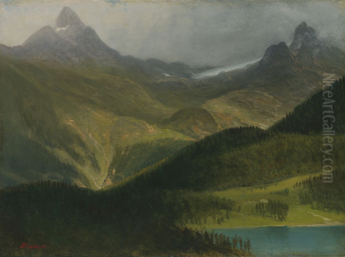 Mountain Landscape Oil Painting by Albert Bierstadt
