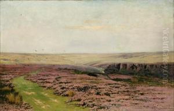 Flowering Prairie Landscape, Summer Oil Painting by Robert Ward Van Boskerck