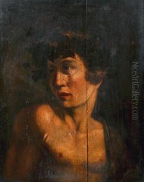Portrait De Jeune Homme En Bacchus Oil Painting by Christian Gillisz. Van Couwenbergh