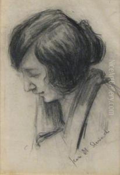 Profile Oil Painting by Jean Van Crombrugge