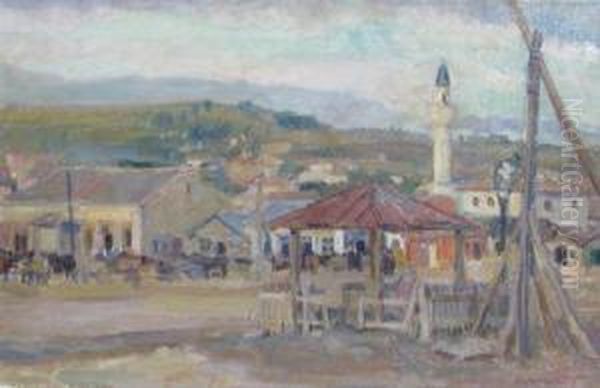 Cernavoda Oil Painting by Jean Van Crombrugge