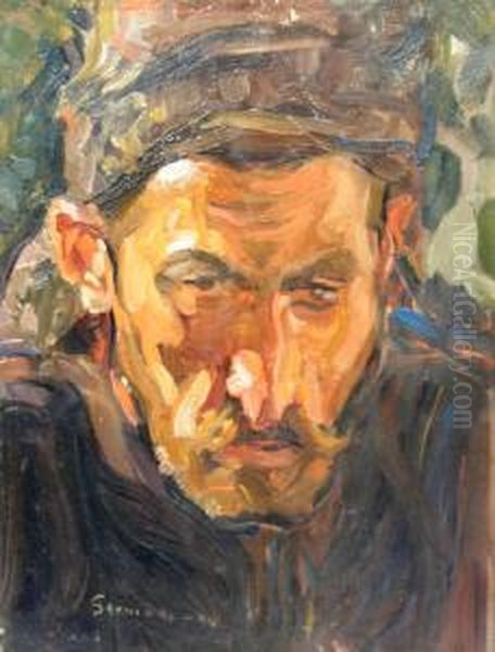 Turk Head Oil Painting by Jean Van Crombrugge