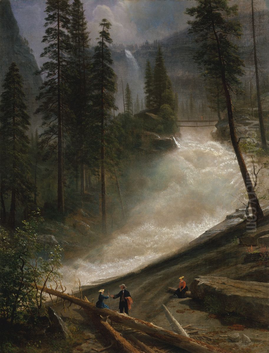 Nevada Falls, Yosemite Oil Painting by Albert Bierstadt