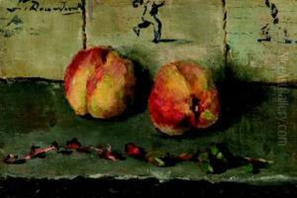Stilleven Met Appels Oil Painting by Lucie Van Dam Van Isselt