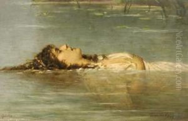 Ophelia Oil Painting by Theodor Von Der Beek