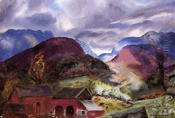 Snow Capped Mountains Oil Painting by George Wesley Bellows