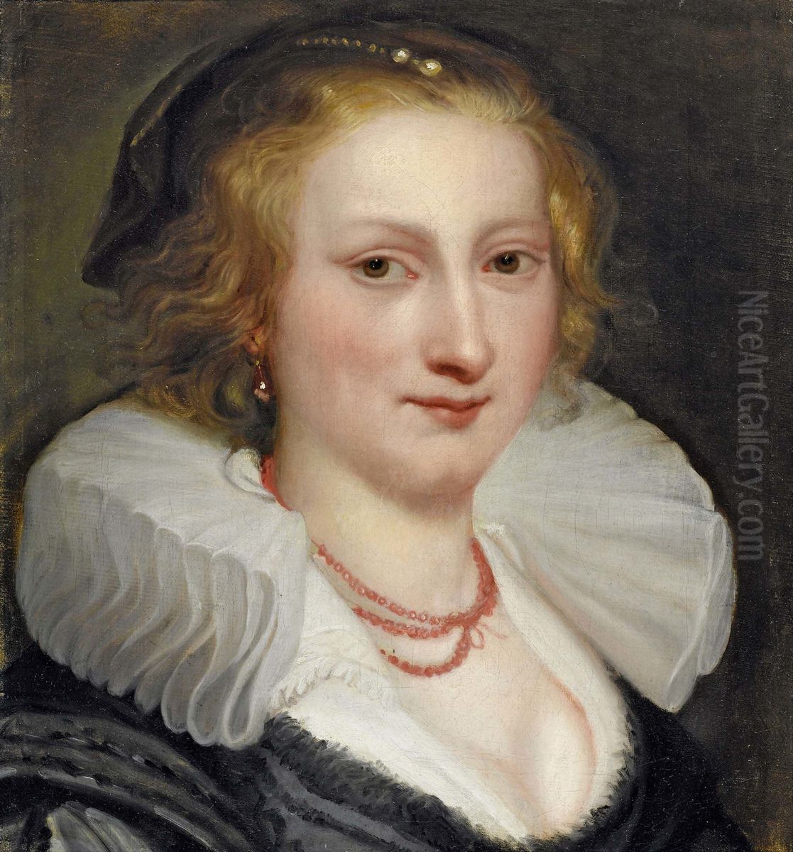 Portrait Of A Woman Oil Painting by Jan van den Hoecke