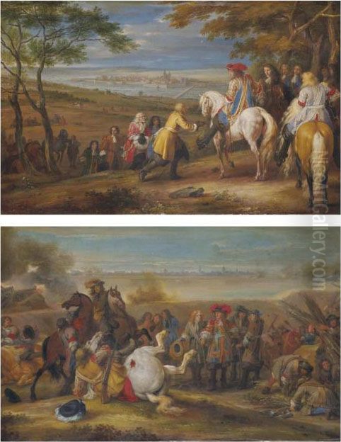 Les Cles De Marsal Remises A Louis Xiv Oil Painting by D'Adam-Franz Van Der Meulen