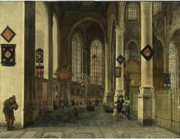 Interior Of The Laurenskerk At Rotterdam Oil Painting by Hendrick Van Vliet