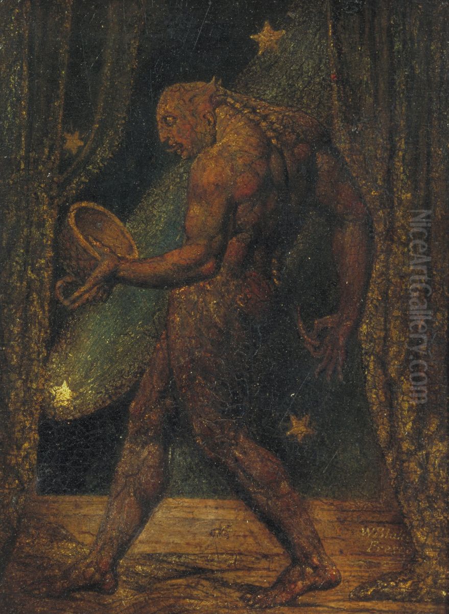 The Ghost of a Flea Oil Painting by William Blake