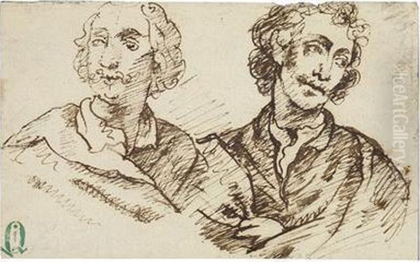 Portratstudie Zweier Manner Oil Painting by Sir Anthony Van Dyck