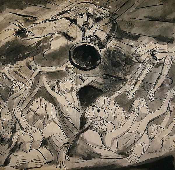 The Last Trumpet Oil Painting by William Blake