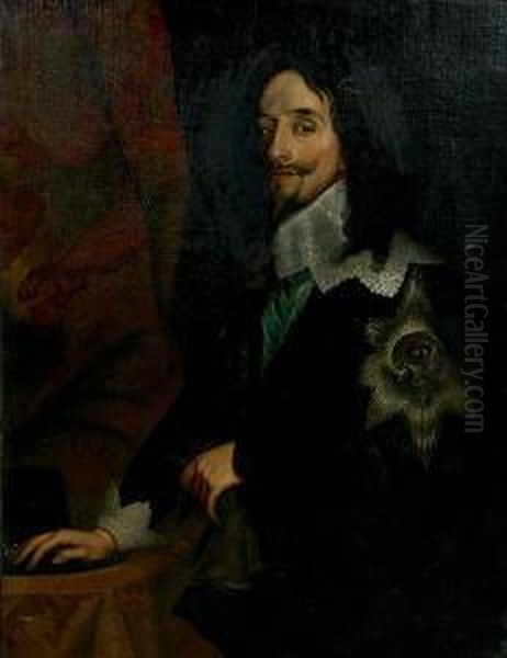 A Portrait Of Charles I, Two Thirds Length Oil Painting by Floris Claesz Van Dijck