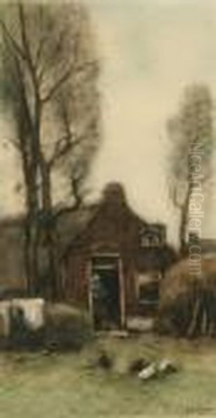 Chickens Feeding At Mid-day Oil Painting by Jan van Hemessen