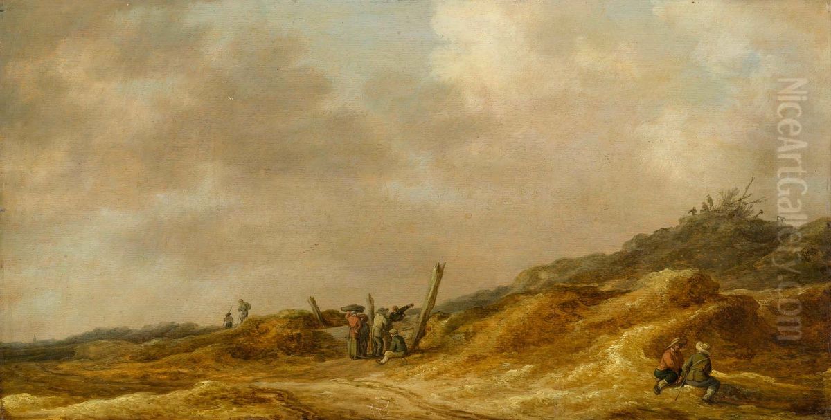 Dune Landscape Oil Painting by Jan van Goyen