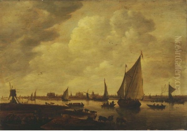 View Of Leiden Oil Painting by Jan van Goyen