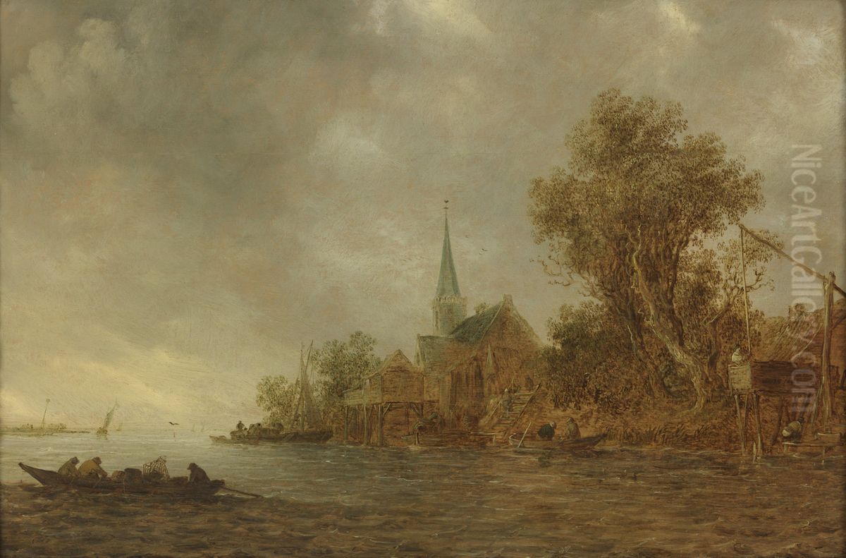 Rivierlandschap Oil Painting by Jan van Goyen