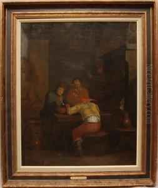 Interior Scene Oil Painting by Egbert Van Heemskerck