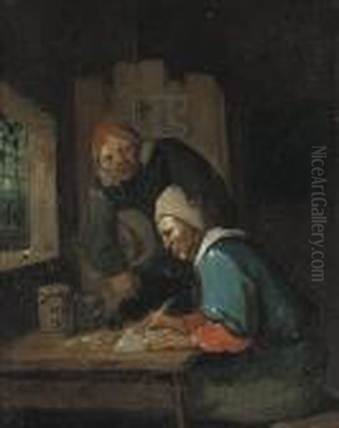 The Money Lender Oil Painting by Egbert Jaspersz. van, the Elder Heemskerck