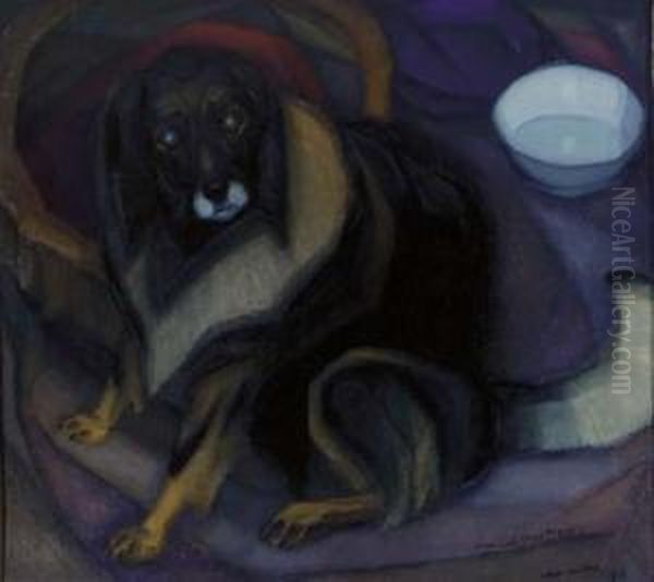 Mijn Oude Vrind Tikoes - My Old Friend Tikoes Oil Painting by Johan Van Hell