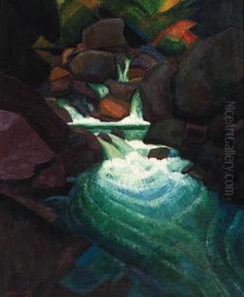 The Cascade Oil Painting by Johan Van Hell