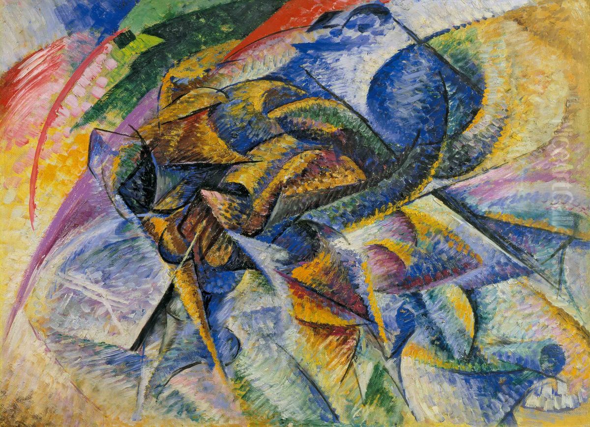 Dynamism of a Cyclist Oil Painting by Umberto Boccioni