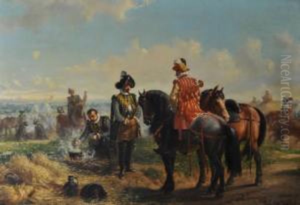 Battle Orders Oil Painting by A. Jules Van Imschoot