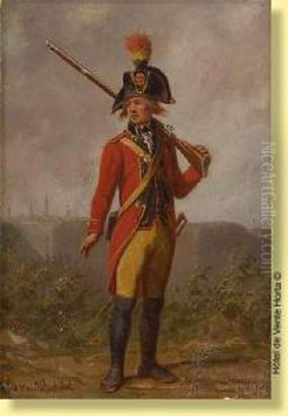Fantassin Volontaire De Gand Oil Painting by A. Jules Van Imschoot