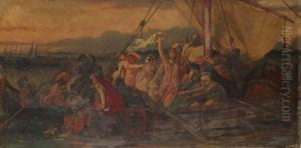 De Vlucht Oil Painting by Joseph Henri Francois Van Lerius