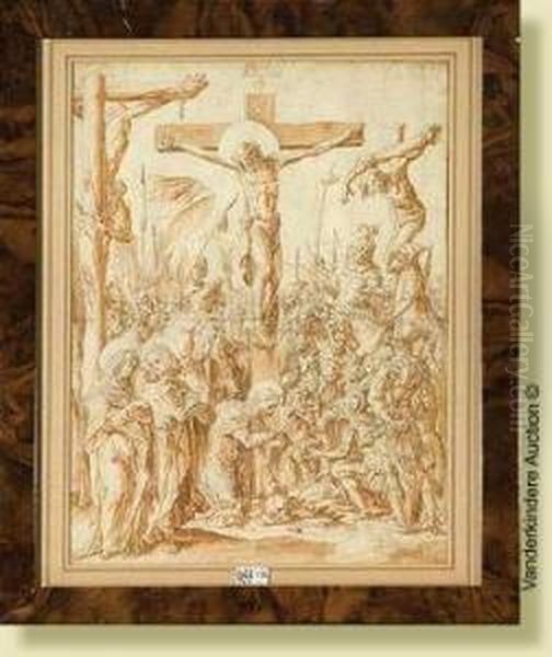 Lacrusifixion, Encre Et Lavis Sur Papier Colle Sur Papier Oil Painting by Aertgen van Leyden
