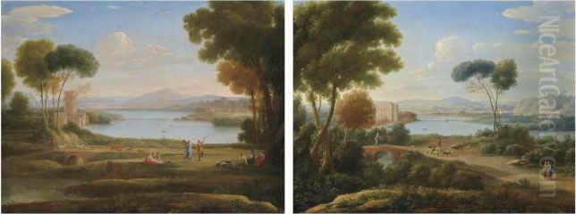 The Watermill Or The Marriage Of Isaac And Rebecca Oil Painting by Hendrik Frans van Lint (Studio Lo)