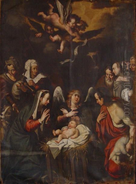 L'adoration Des Bergers Oil Painting by Theodor Van Loon