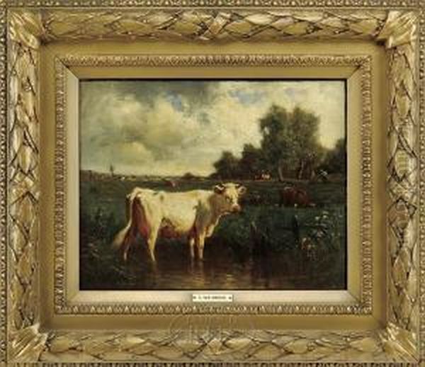 Lumen Summer Cool Down Oil Painting by Emile Van Marcke De Lumman