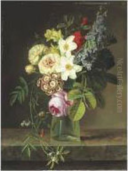 Bouquet De Fleurs Dans Un Vase Oil Painting by Christiaan van Pol