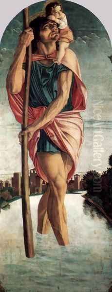 Polyptych of San Vincenzo Ferreri (left panel) Oil Painting by Giovanni Bellini